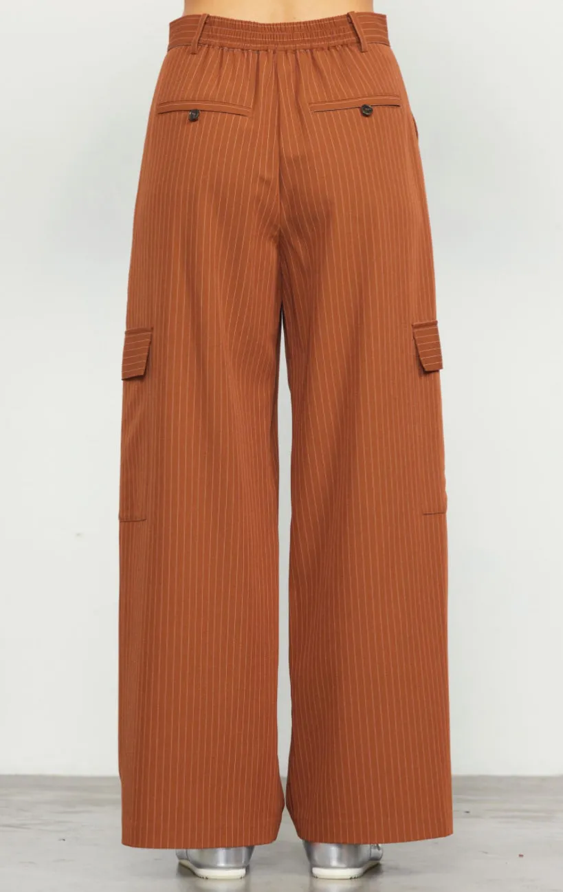 Tuscan Tan Pinstripe Pants