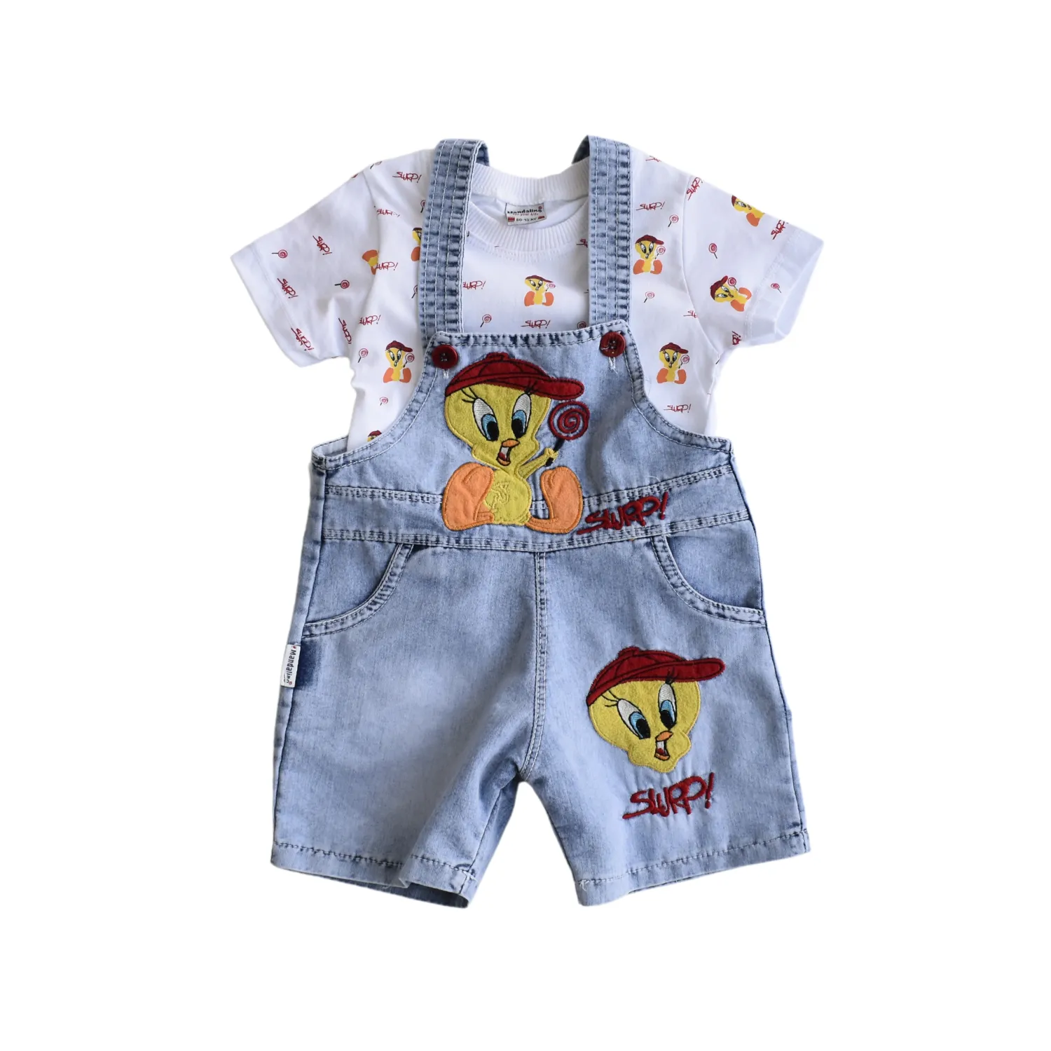 Tweetie's Girls' Denim Jumper Set