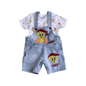 Tweetie's Girls' Denim Jumper Set