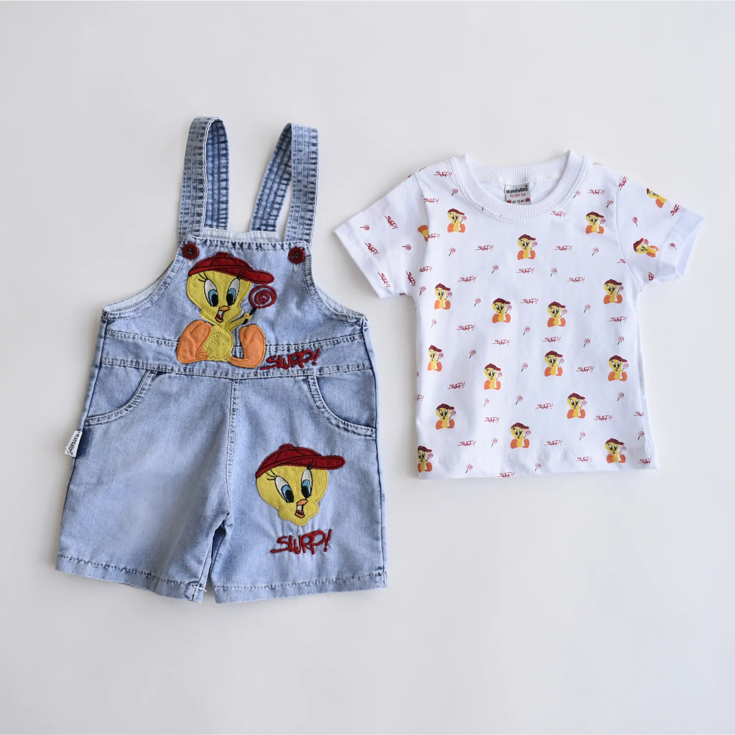 Tweetie's Girls' Denim Jumper Set