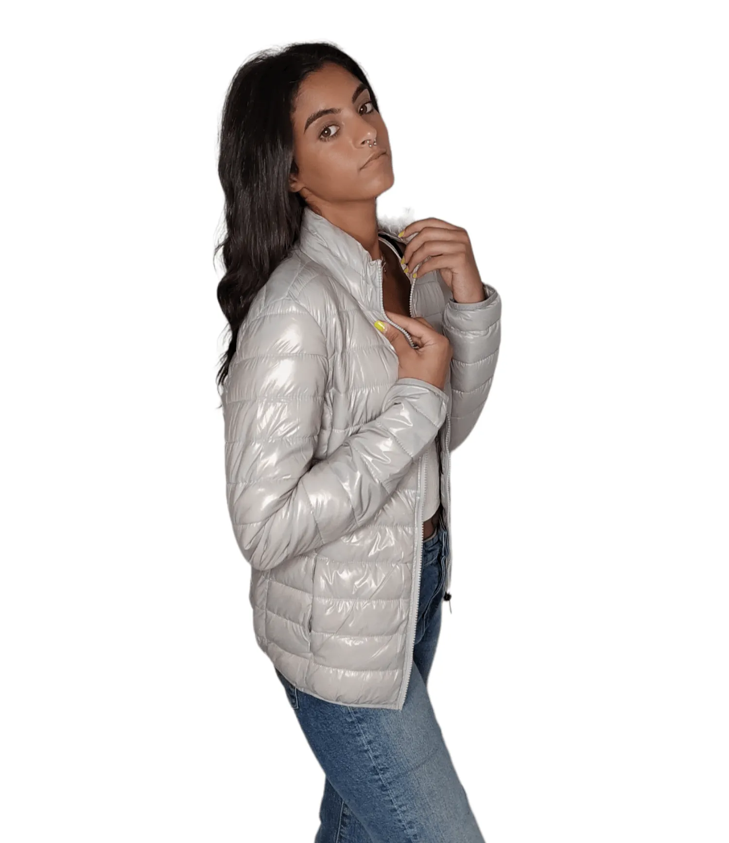 Women Puffer Jacket - Grey