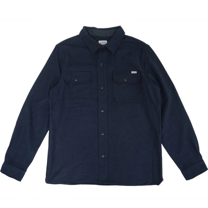 WORKMAN WOOL SHIRT / NAVY