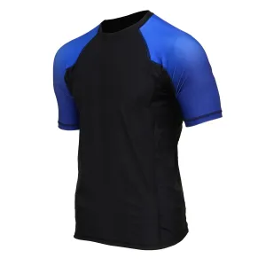 X-Fitness XFM7001 Men's Black and Blue Short Sleeve Compression Rash